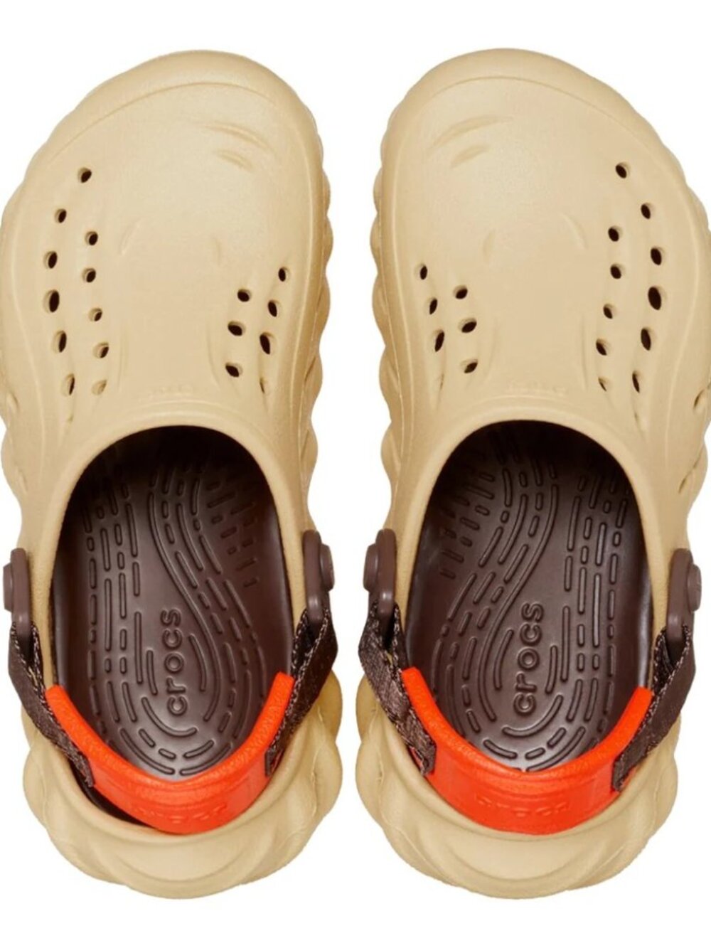Crocs Echo Clog K Sandals Red Strap Rugged Outdoor